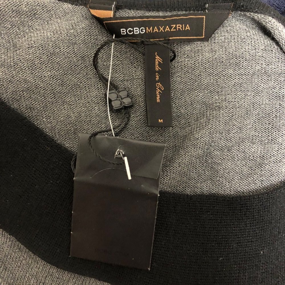 NWT BCBGMAXAZRIA Silk Cashmere Blend Size Medium Sweater Dress Collar Tie - Picture 9 of 11